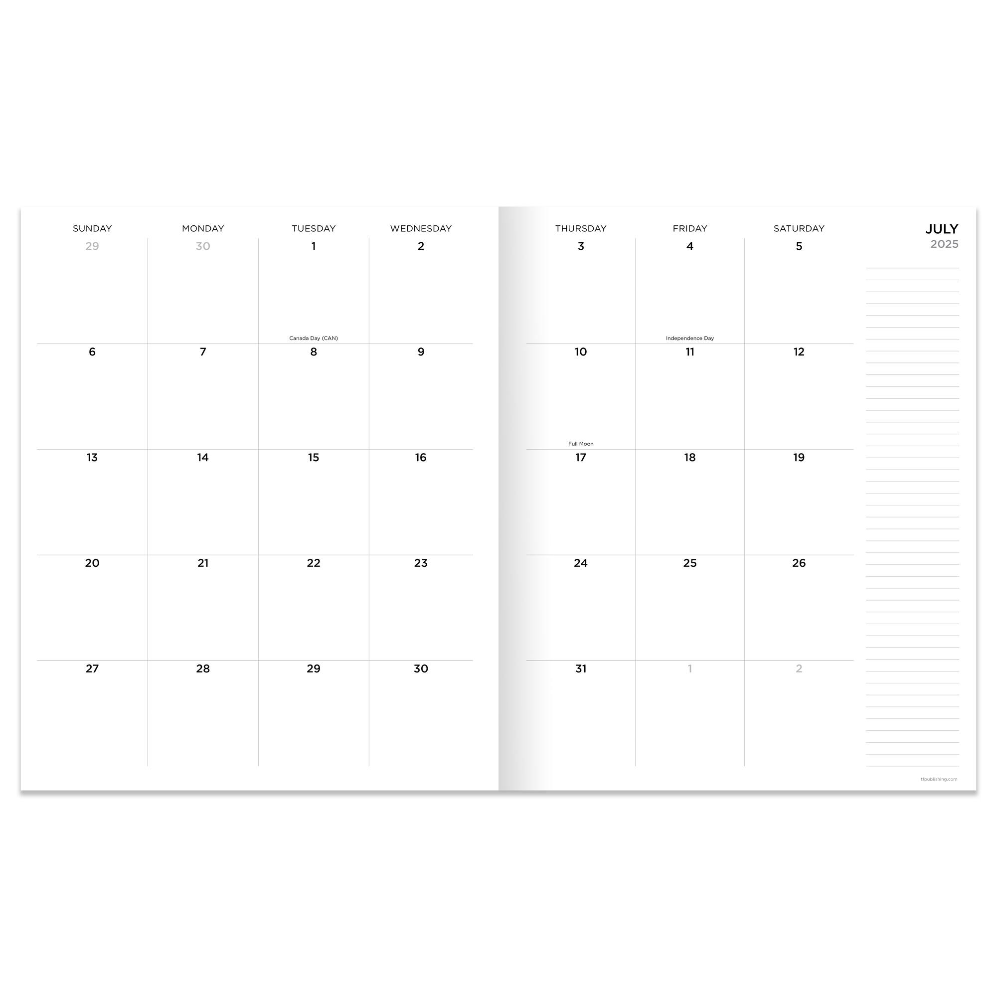 TF Publishing 2025-2026 Concrete Large Monthly Planner